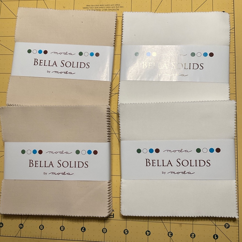 4 pack of MODA BELLA SOLIDS, 2 white, 2 lt beige